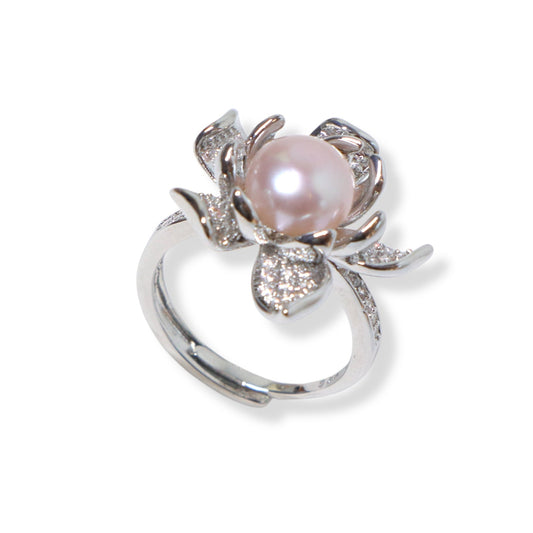 Sakura Silver Pearl Ring by NINEMOO – product image