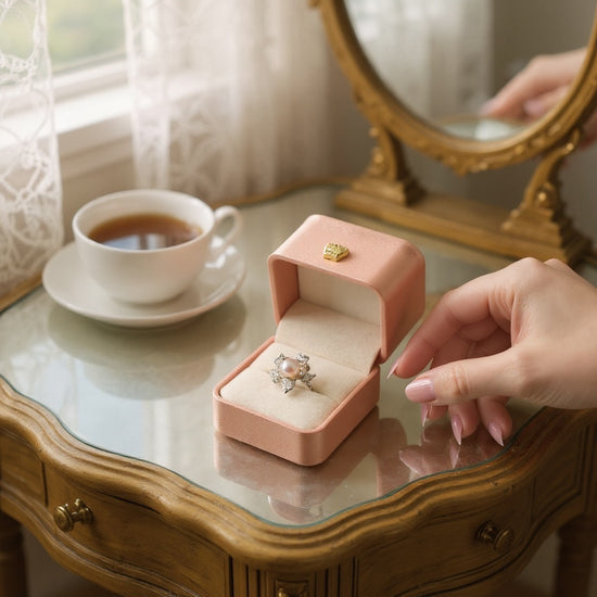 Sakura Silver Pearl Ring by NINEMOO – product view 4