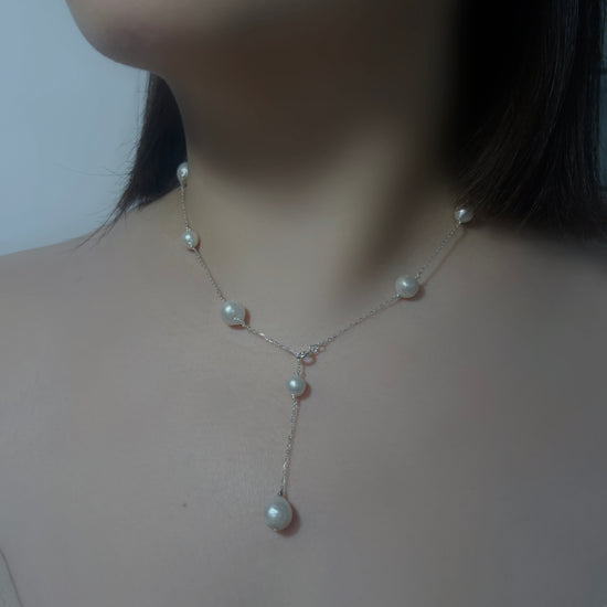 Silver Luminous Pearl Necklace by NINEMOO – product view 5