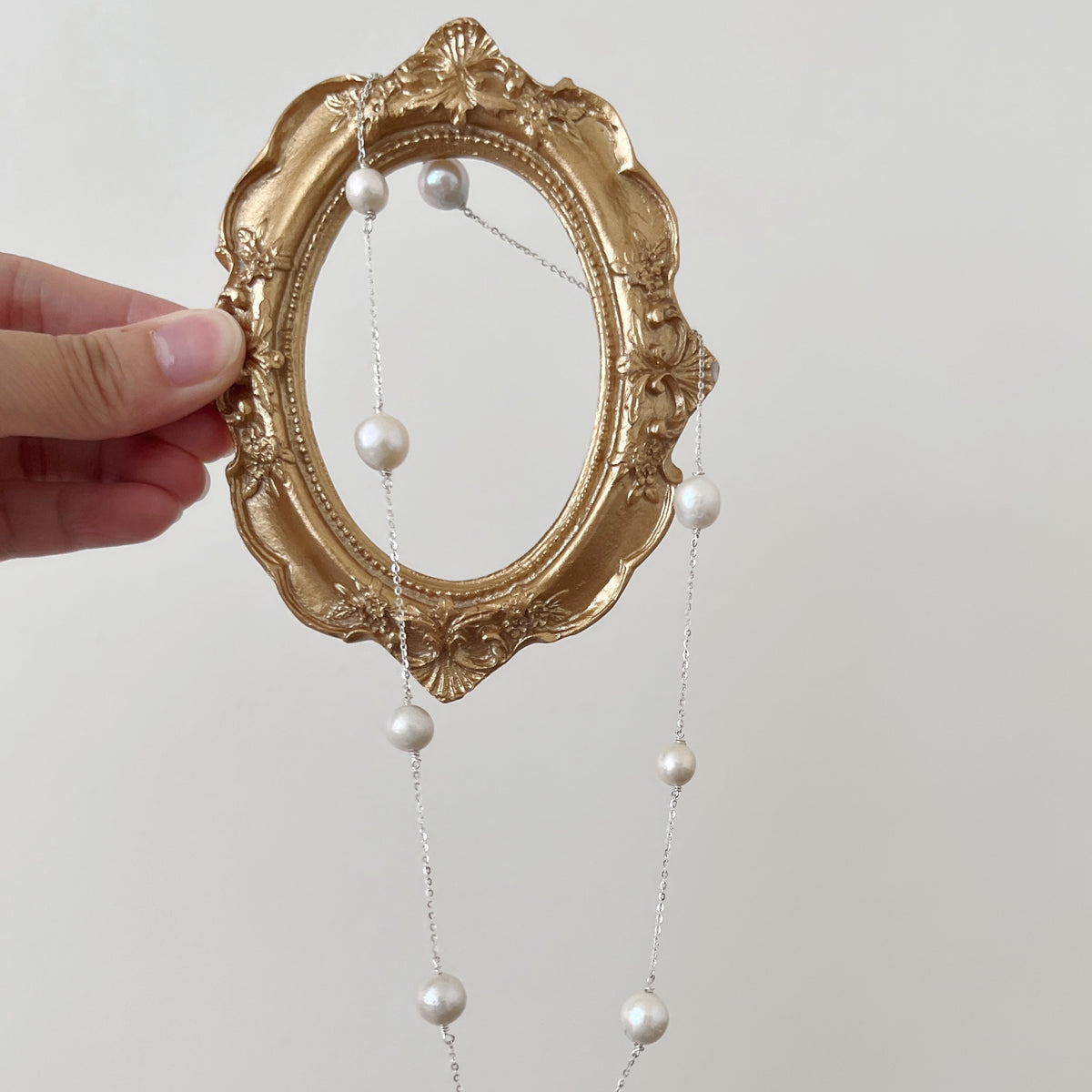 Silver Luminous Pearl Necklace by NINEMOO – product view 6
