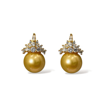 Solara golden Pearl Earrings by NINEMOO – product image