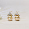 Solara golden Pearl Earrings by NINEMOO – product view 4
