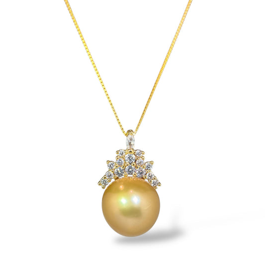 Solara Golden Pearl Necklace by NINEMOO – product image