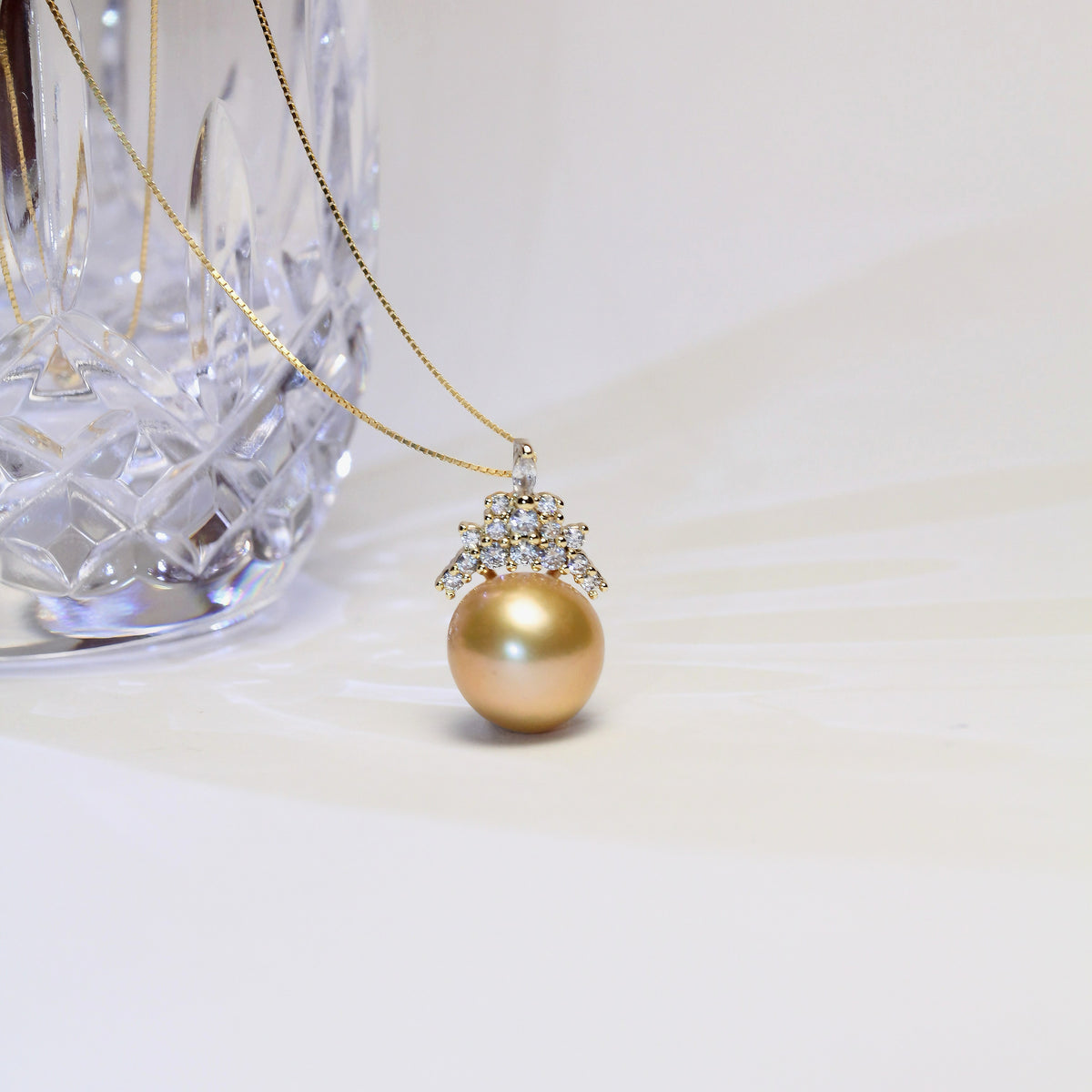 Solara Golden Pearl Necklace by NINEMOO – product view 4