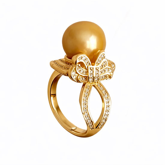 Soleil Golden Pearl Ring by NINEMOO – product image