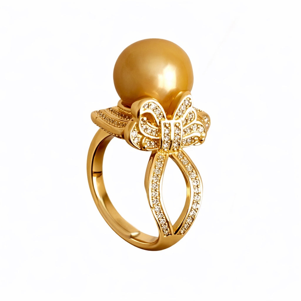 Soleil Golden Pearl Ring by NINEMOO – product image