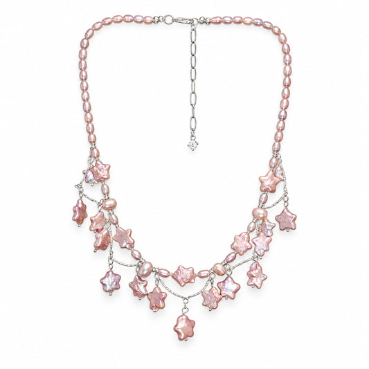 Stardust Waltz Necklace – Purple – full necklace on white background