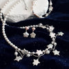 NINEMOO white star pearl jewellery styled set close-up; pieces sold separately