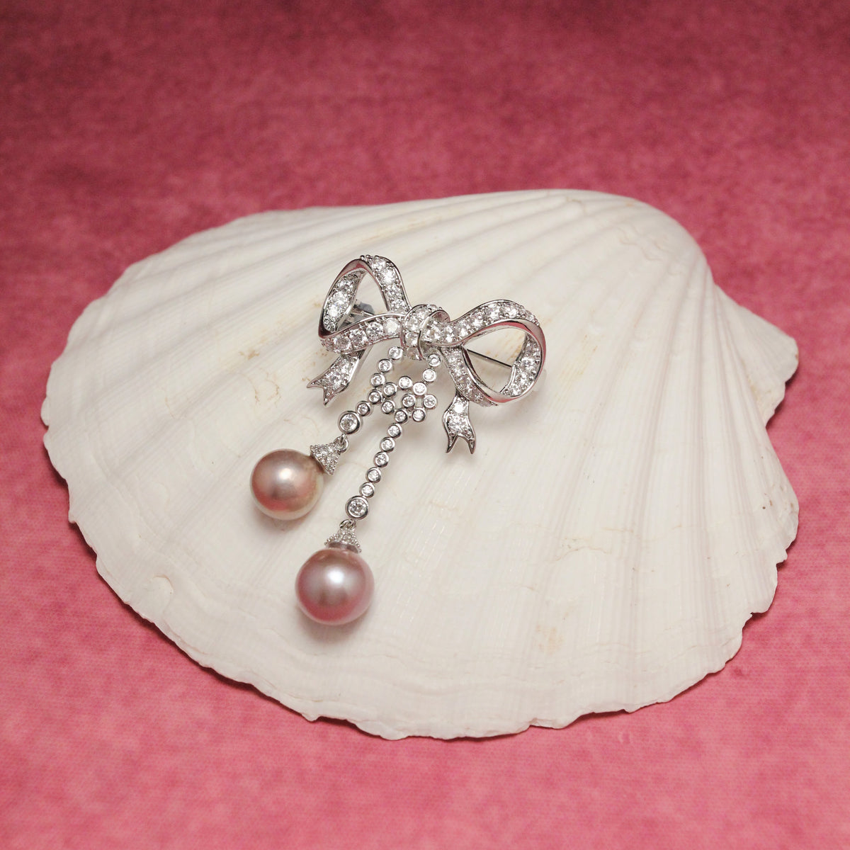 Still Bow Pearl Brooch by NINEMOO – product view 5