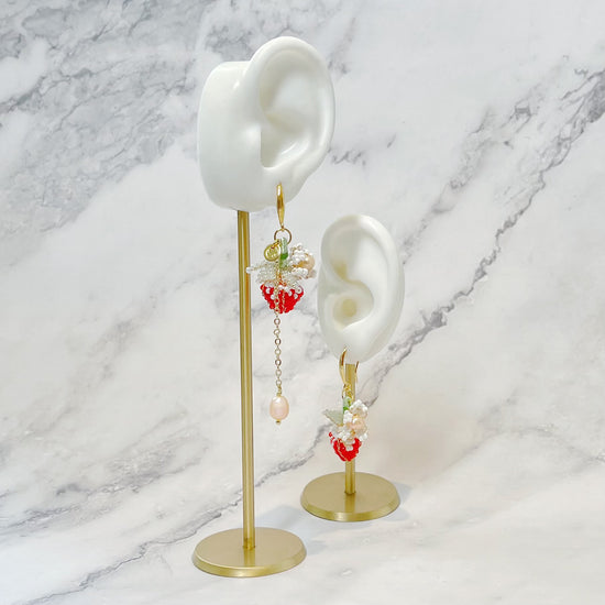Strawberry Pearl Dangle Earrings by NINEMOO – product view 5