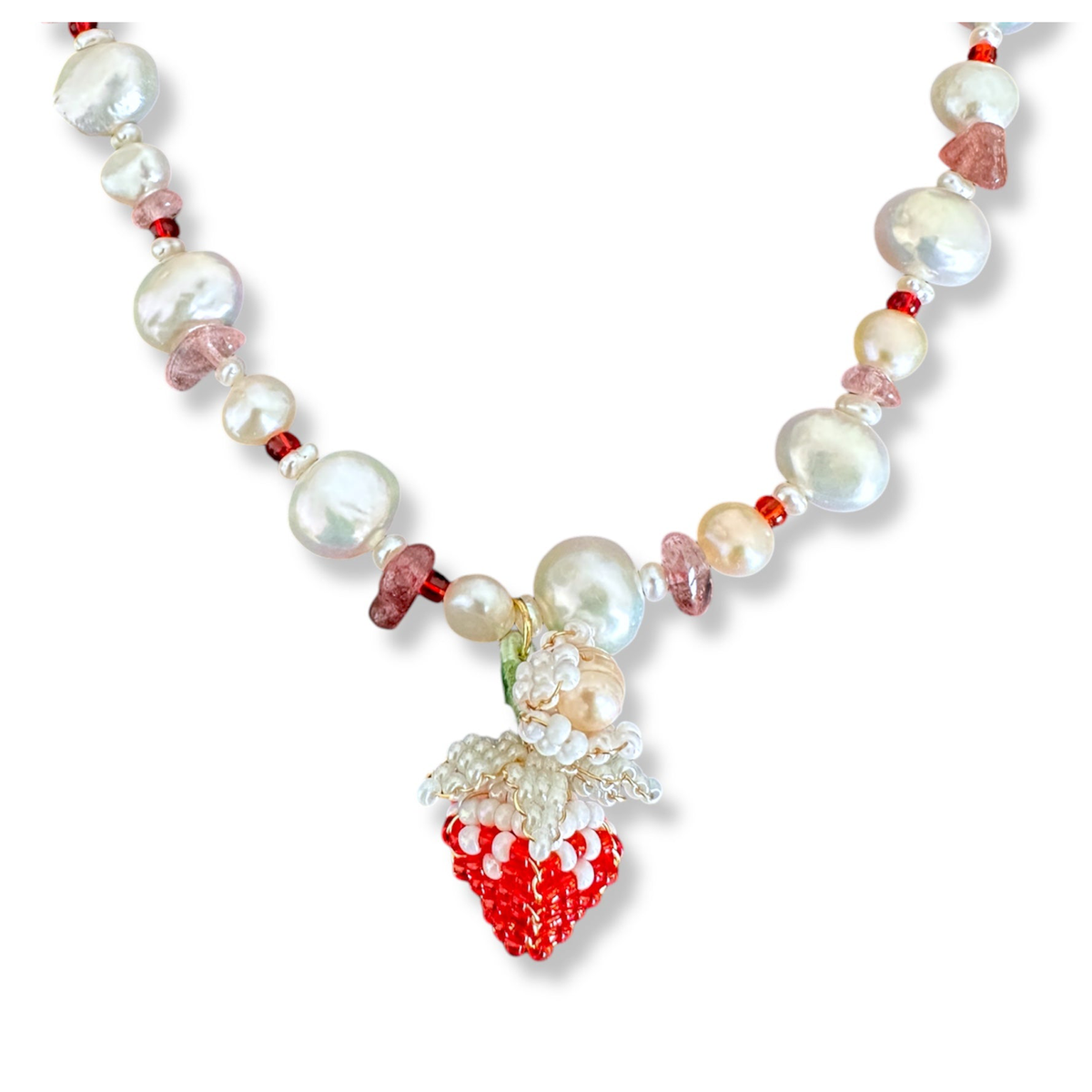 Strawberry Pearl Luxe Necklace by NINEMOO – product image
