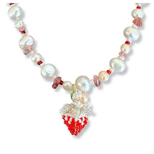 Strawberry Pearl Luxe Necklace by NINEMOO – product image