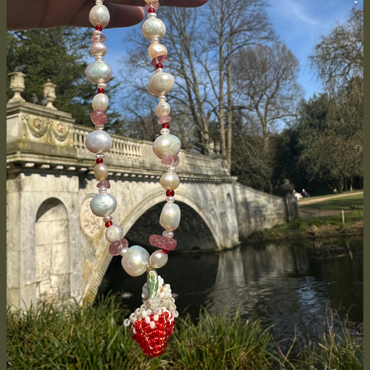 Strawberry Pearl Luxe Necklace by NINEMOO – alternate view