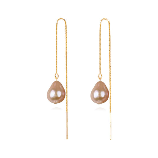 Sweet Hue Pearl Threader Earrings by NINEMOO – detail view