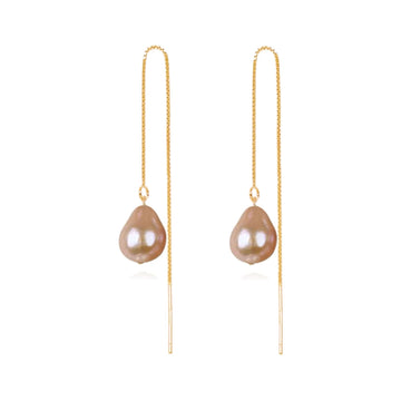 Sweet Hue Pearl Threader Earrings by NINEMOO – detail view