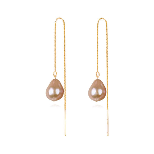Sweet Hue Pearl Threader Earrings by NINEMOO – detail view