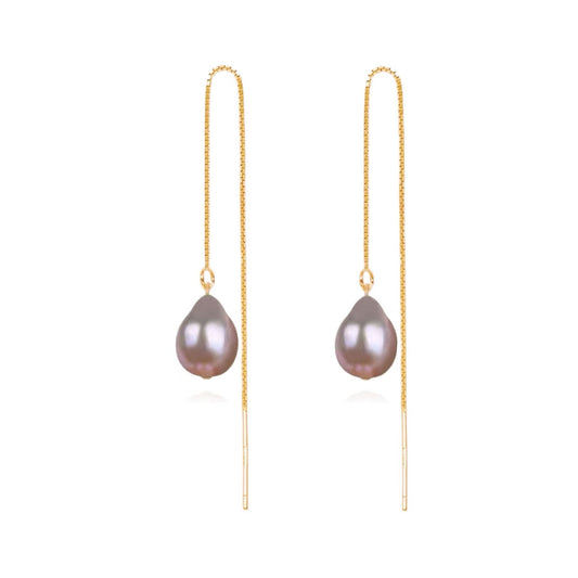Sweet Hue Pearl Threader Earrings by NINEMOO – alternate view