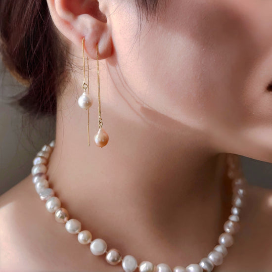 Sweet Hue Pearl Threader Earrings by NINEMOO – product view 4
