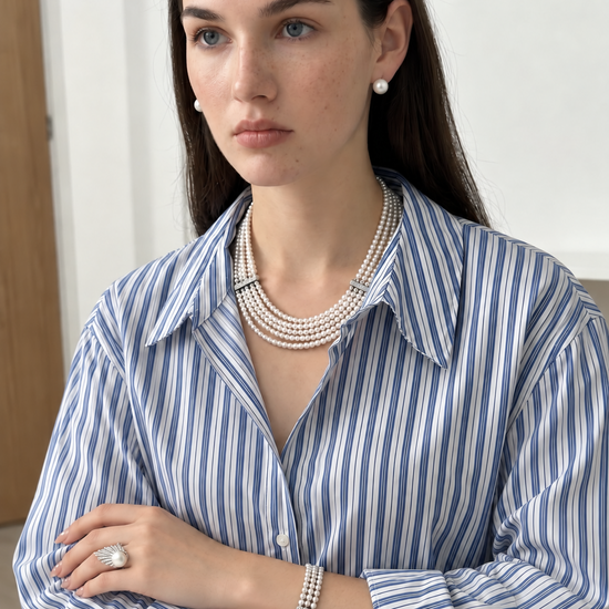 The Interlace Pearl Necklace by NINEMOO – alternate view