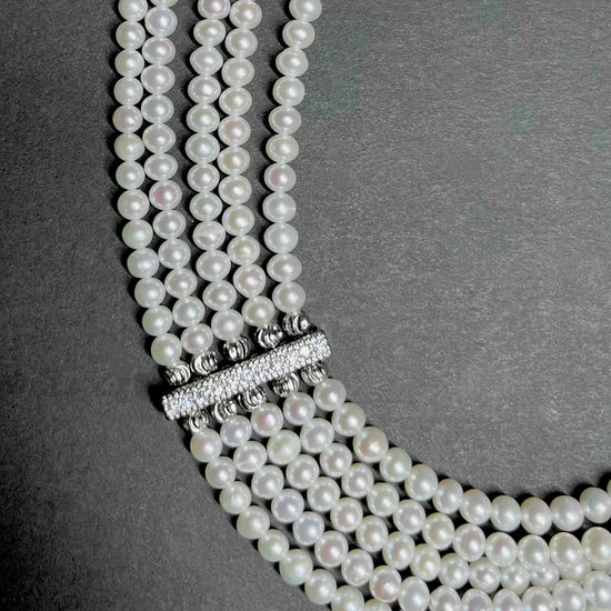 The Interlace Pearl Necklace by NINEMOO – product view 4