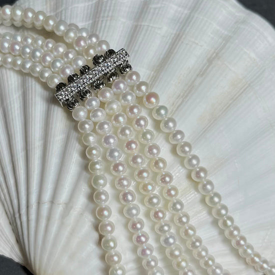 The Interlace Pearl Necklace by NINEMOO – product view 5