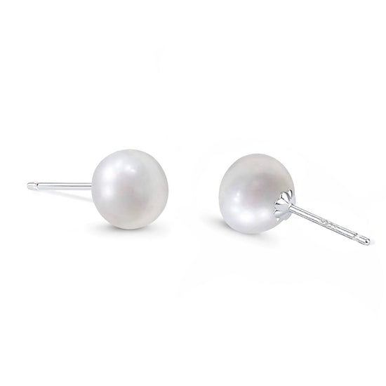 Timeless Silver Pearl Studs by NINEMOO – product image