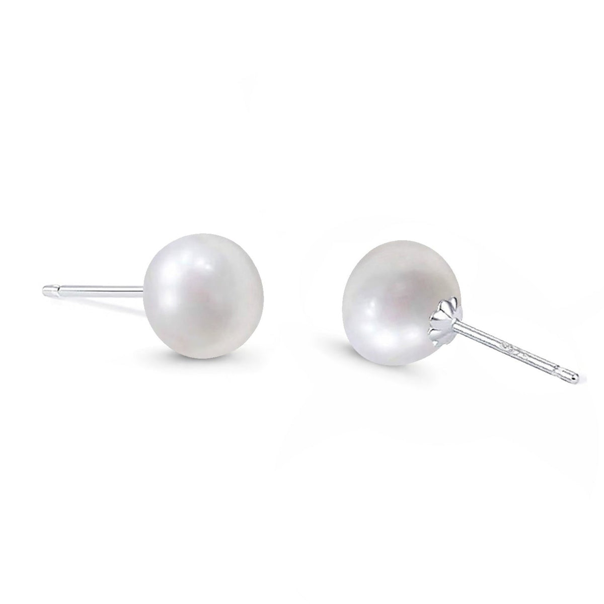 Timeless Silver Pearl Studs by NINEMOO – product image