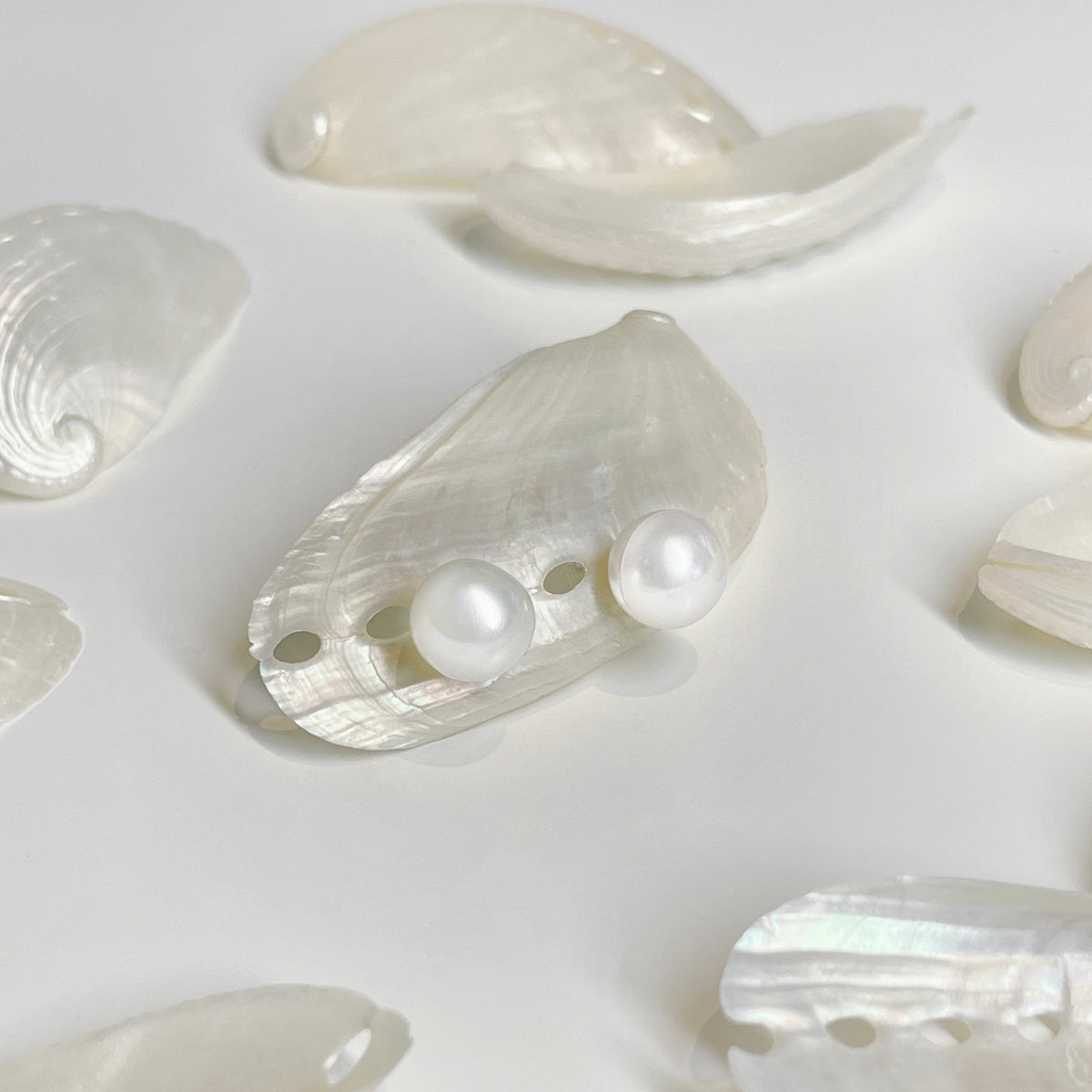 Timeless Silver Pearl Studs by NINEMOO – alternate view