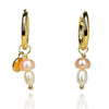 Tiny Mushroom Pearl Hoops by NINEMOO – detail view