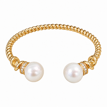 NINEMOO Titan Double Pearl Cuff, product view on white background.