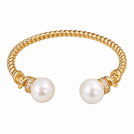 NINEMOO Titan Double Pearl Cuff, product view on white background.