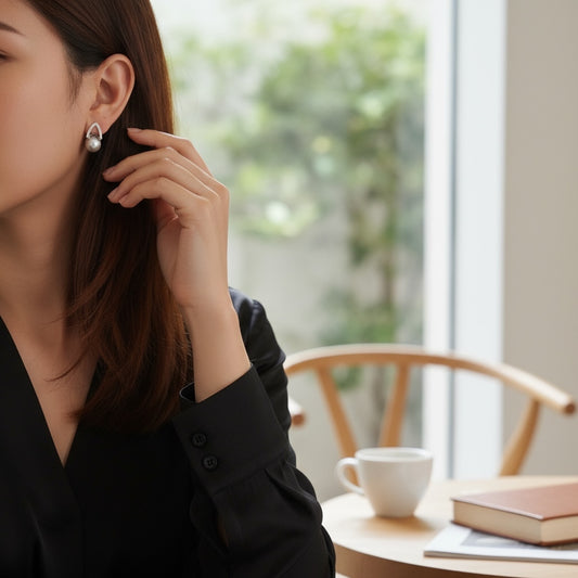 Arché Pearl Earrings by NINEMOO – detail view