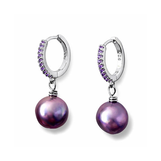Velours Nocturne Pearl Hoop Earrings by NINEMOO – product image