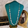 White Rectangular Pearl Versatile Sweater Necklace by NINEMOO – detail view