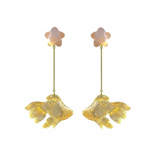 Glimmering Goldfish Earrings