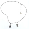Zirconia Bear Necklace - Double Pendant