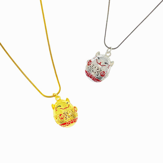 Fortune Cat Fragrance stones Necklace