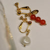 Agate & Pearl Clip On Earrings
