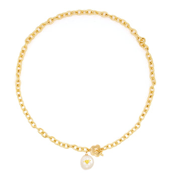 Pearl Embellished Bee Earrings&Necklace