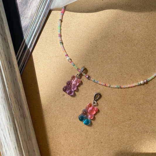 Duotone Gummy Bear Beads Necklace