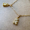 Zirconia Bear Necklace - Double Pendant