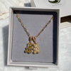 Zirconia Bear Necklace - Double Pendant