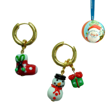 Hoop Earrings And Christmas Bauble