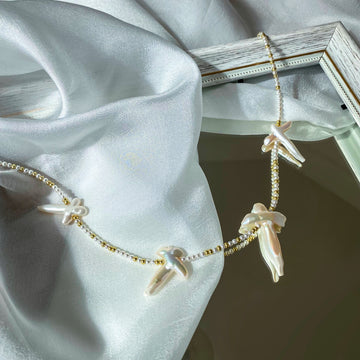 Cross Shape Pearl Necklace