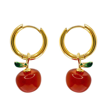 Agate Apple Hoops Earrings and Necklaces