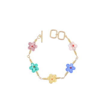 Multicolour Flower Charms Bracelet