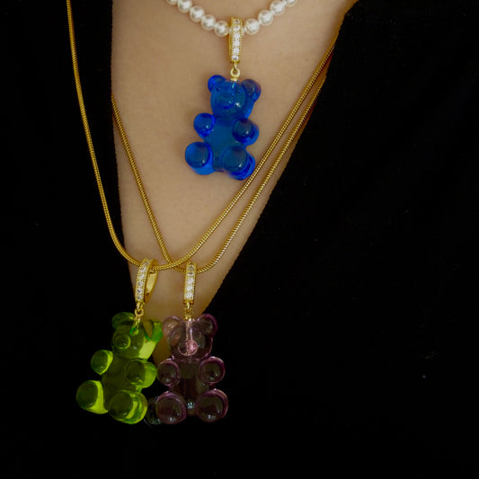 Shell Bead Necklace And Gummy Bear Pendant