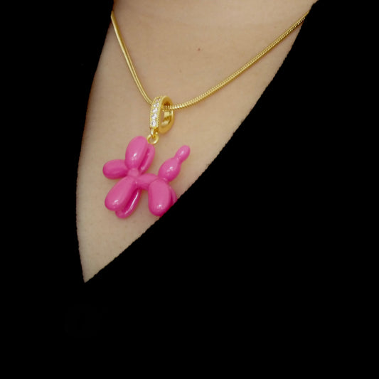 The Pink Balloon Poodle Charm Pendant