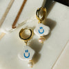 Ceramic Cloud And Pearl Earrings by NINEMOO – alternate view