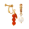 Agate & Pearl Clip On Earrings